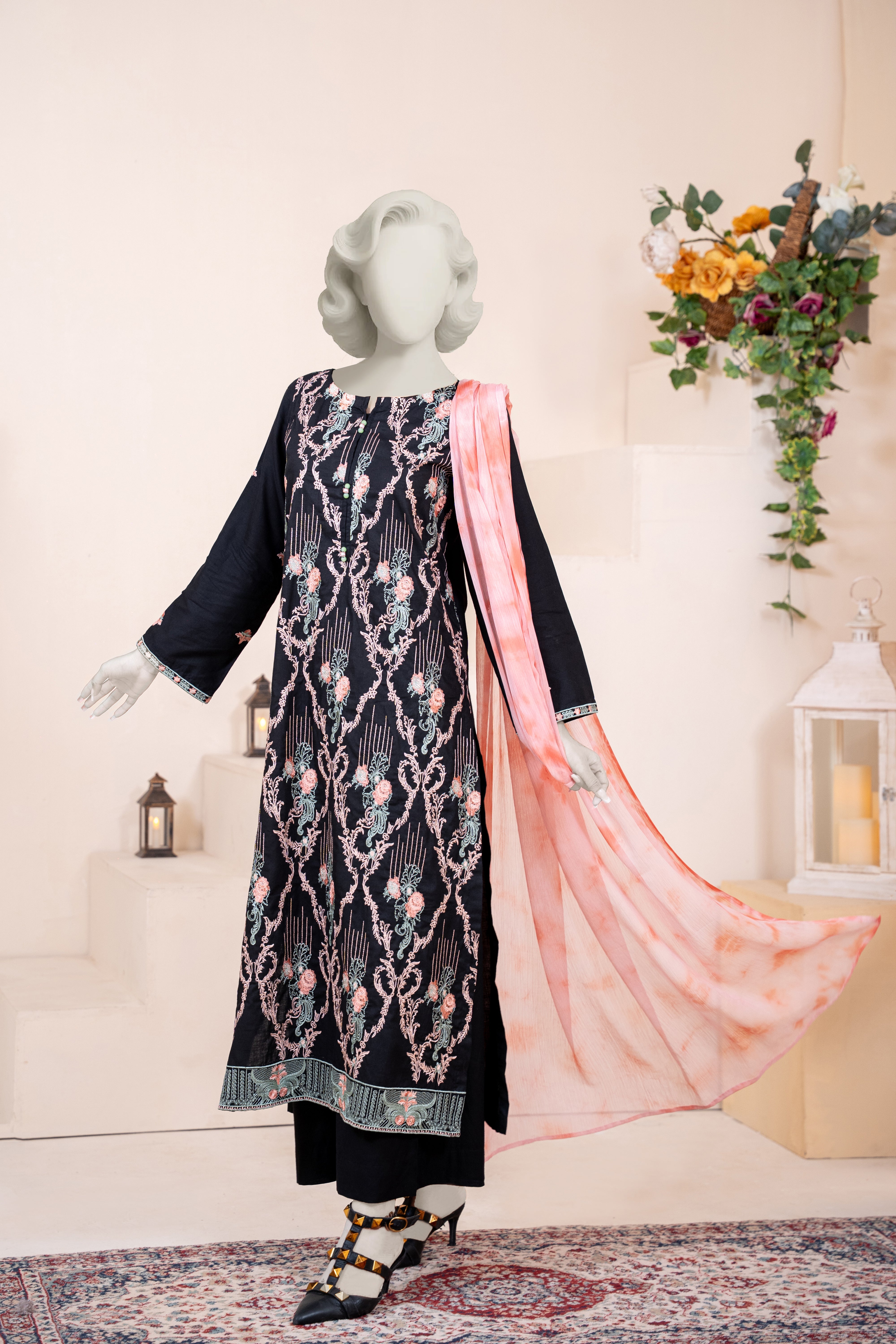 Embroidered Suit 3 Piece - Unstitched