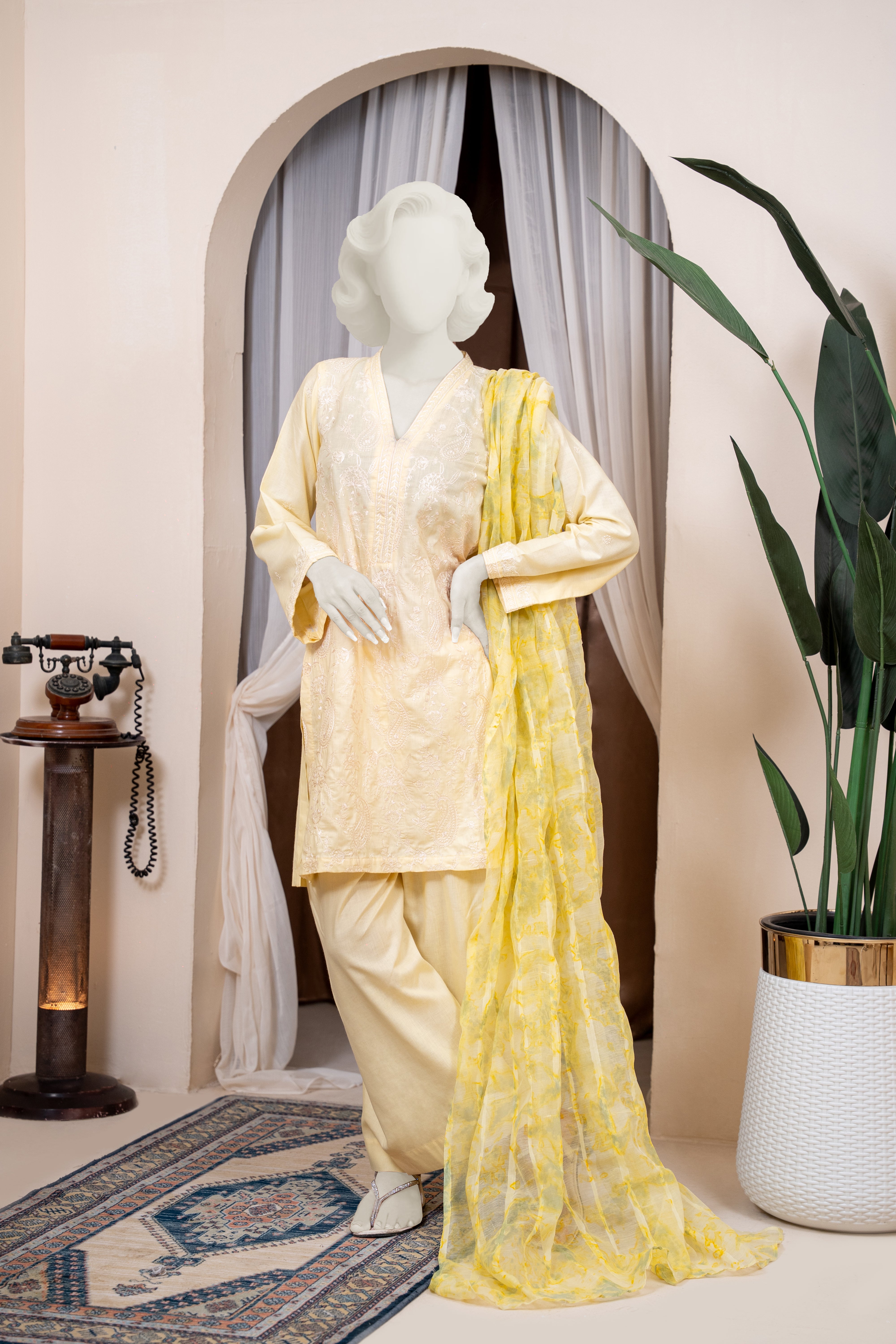 Embroidered Suit 3 Piece - Unstitched