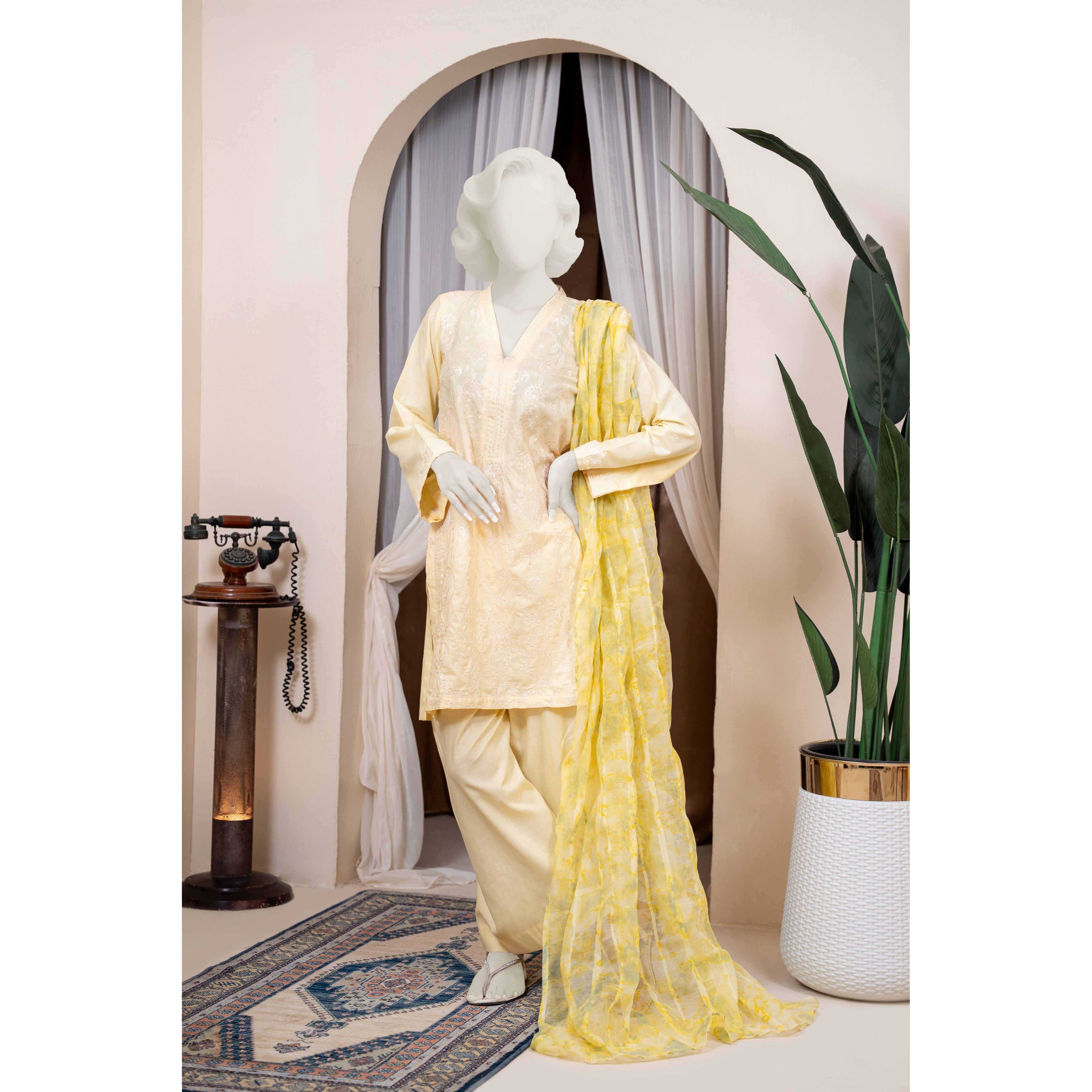 Embroidered Suit 3 Piece - Unstitched